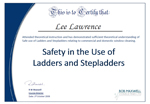 Safe use of Ladders and Steps Certificate Oct 2008
